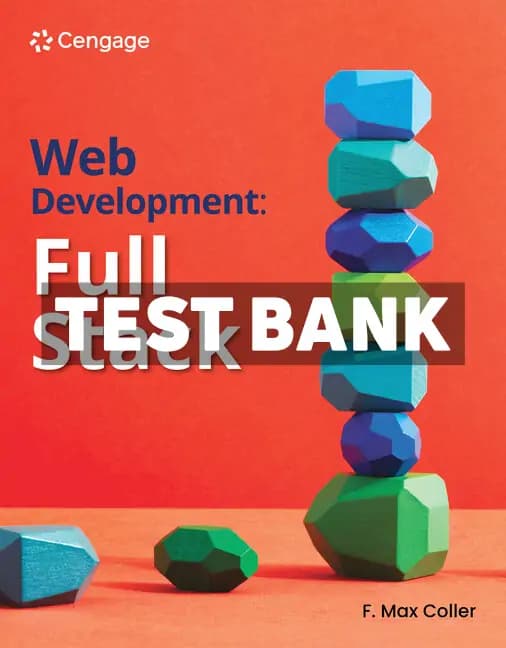 Cover for Web Development Full Stack 1st Edition Coller Test Bank